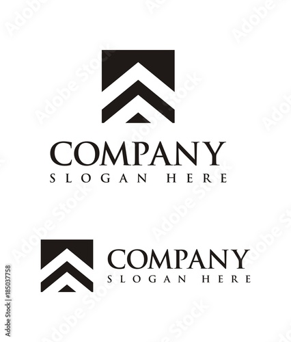 Minimalist simple abstract modern building logo design template vector illustration