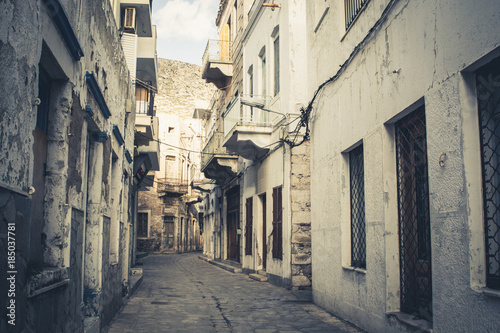 A small alley in the island of Kalymnos, Greece photo