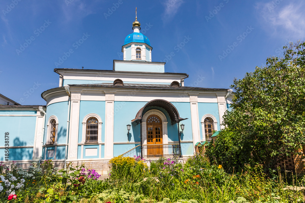 Obraz premium The Optina Pustyn, an Eastern Orthodox monastery for men near Kozelsk in Russia. In the 19th century, the Optina was the most important spiritual centre of the Russian Orthodox Church