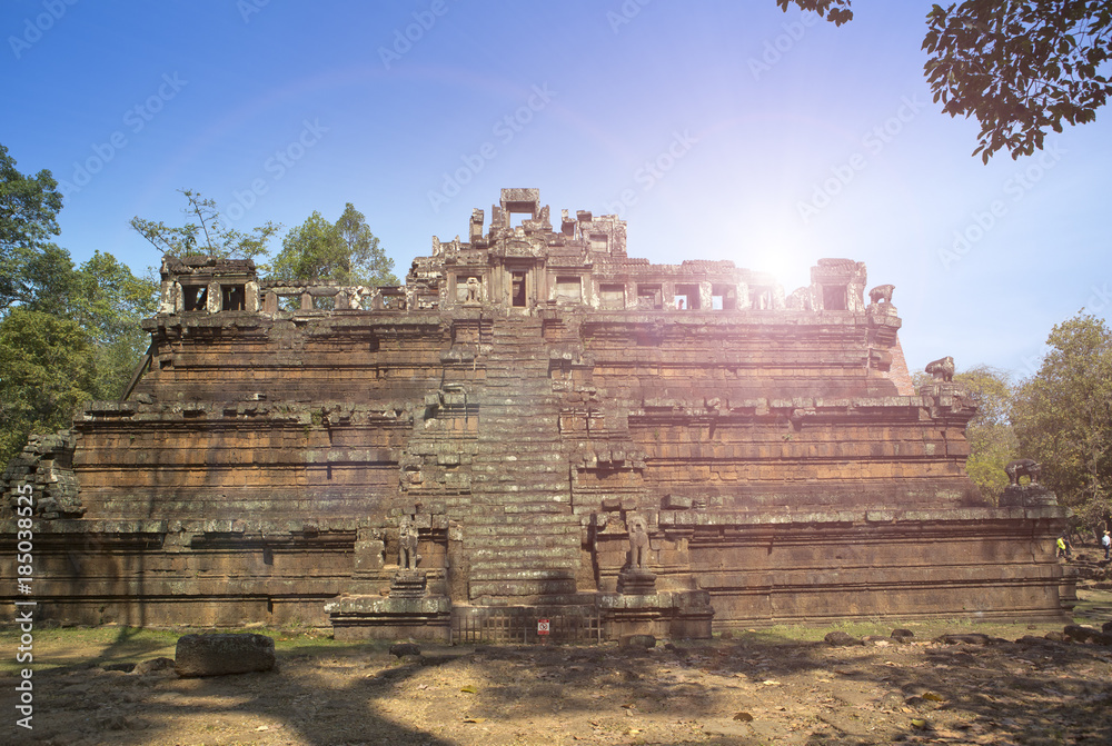 Phimeanekas temple (or Vimeanakas) at Angkor is a Hindu temple in the Khleang style, built at the end of the 10th century, Siem reap,Cambodia..