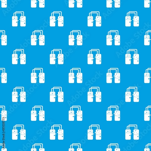 Containers connected with tubes pattern seamless blue