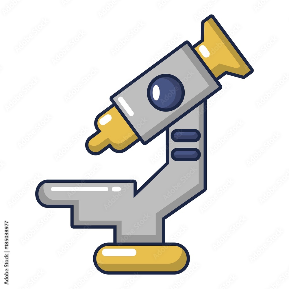 Microscope icon, cartoon style