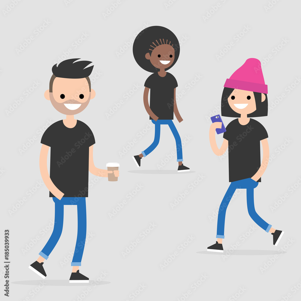 two people walking clip art