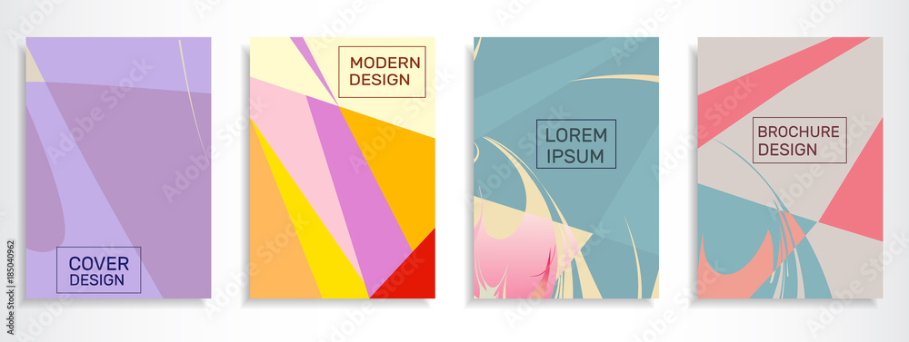 Set of colorful abstract covers design. A4 format template , applicable for brochure, placards, posters, banner design