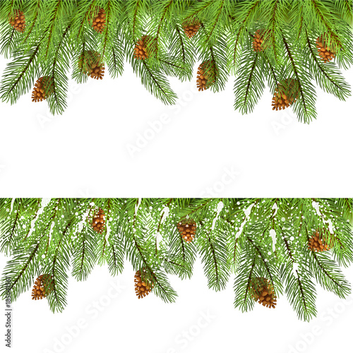 Christmas decorations with fir tree branches