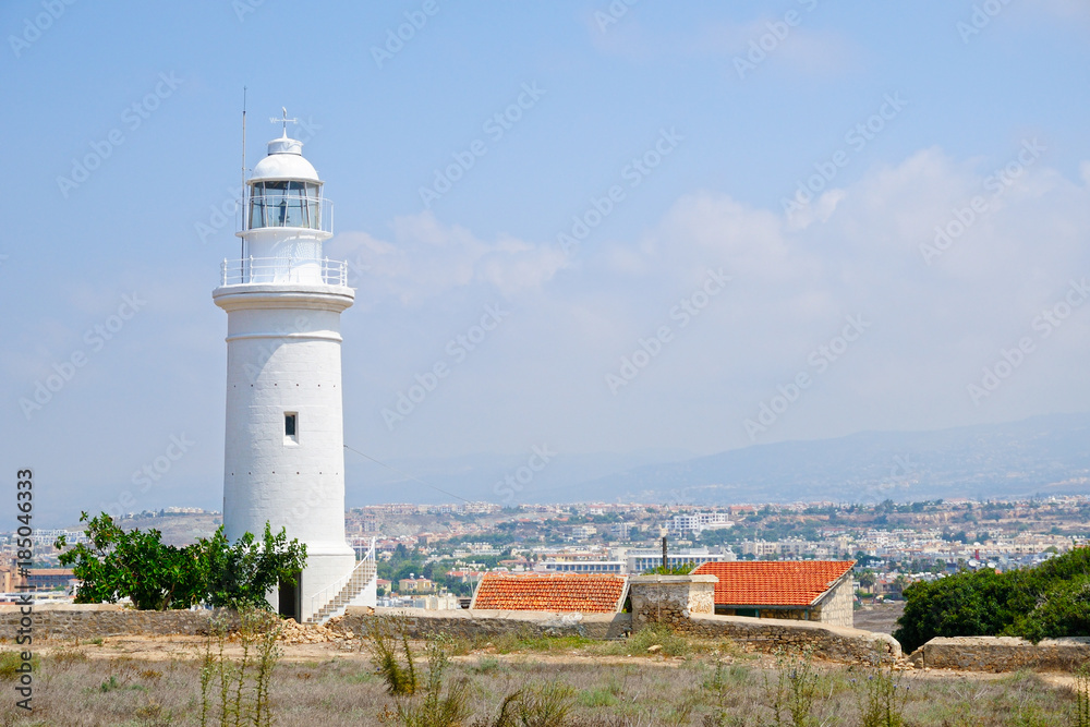Lighthouse near city of Paphos, Cyprus