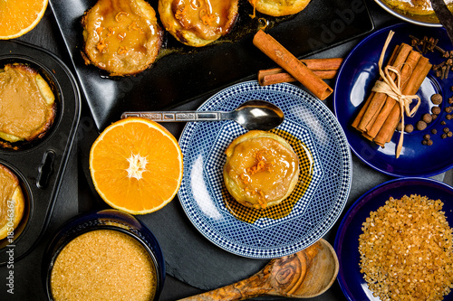 Typical homemade Portuguese Custard Tarts