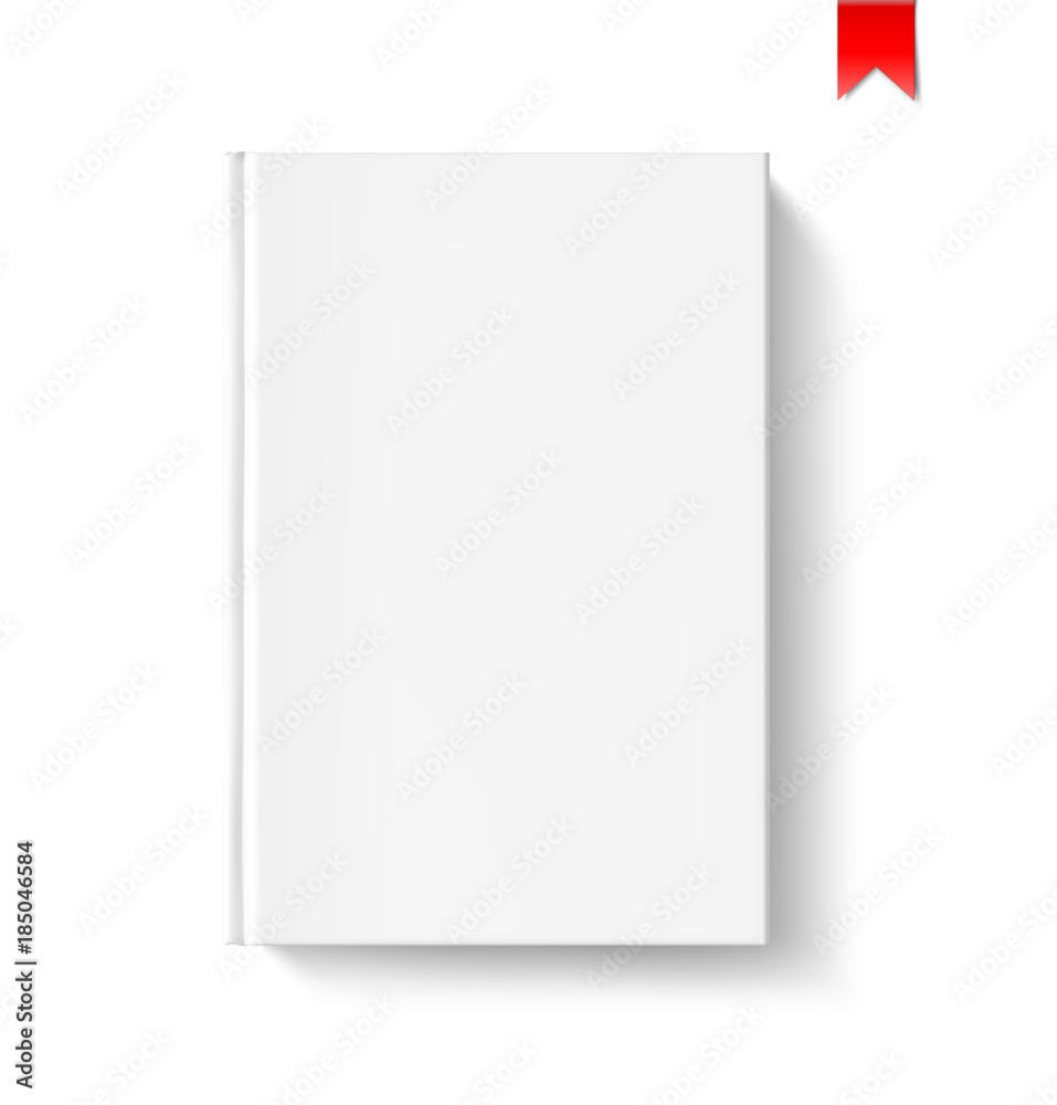 Universal mockup of blank book cover. Vector illustration on white background, ready and simple to use. The mock-up will make the presentation look as realistic as possible. Universal mockup of blank book cover. Vector illustration on white background, ready and simple to use. The mock-up will make the presentation look as realistic as possible.