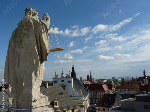 Panorama of Wroclaw from the roof of the University of Wroclaw. Poland
