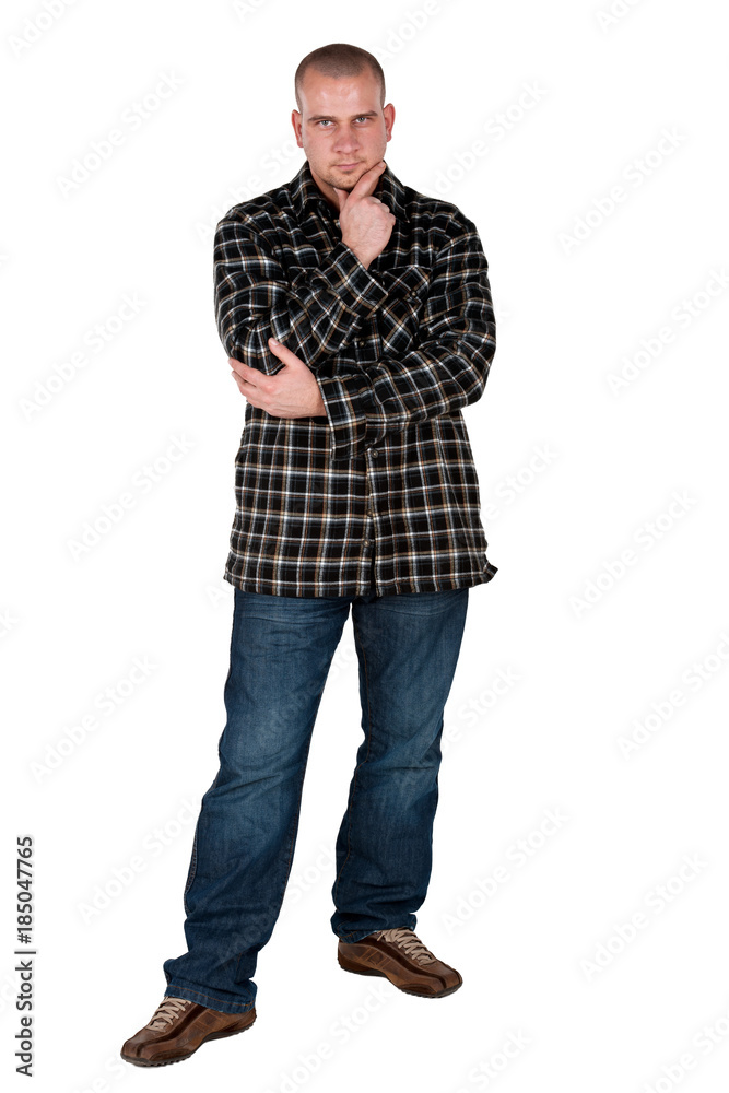 Portrait of a young blue collar worker Portrait of a young blue collar worker