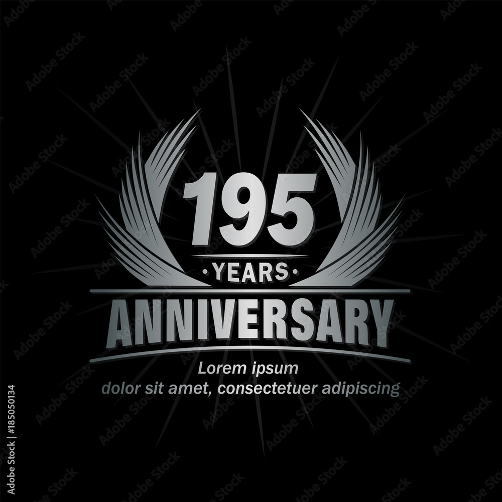 Fototapeta premium 195 years design template. Anniversary vector and illustration template.