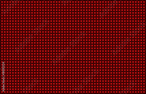 Black Red Woven Basketweave Abstract Background. Computer-generated basket weave pattern in black on red background.