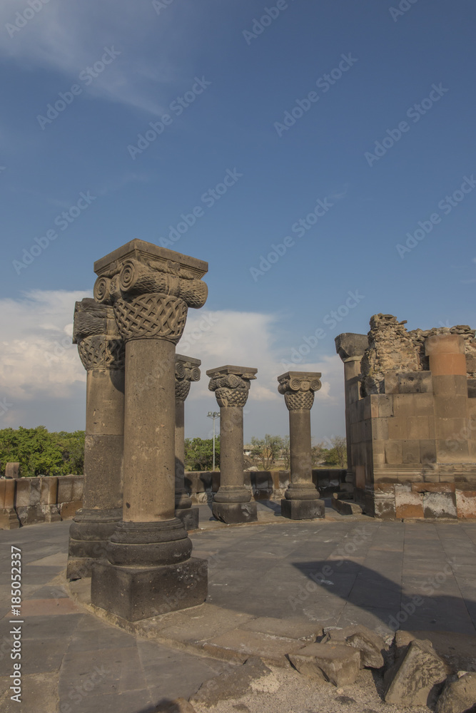Ruins of Zvartnots (celestial angels) temple Armenia, Central Asia, Ruins of Zvartnots (celestial angels) temple Armenia, Central Asia,