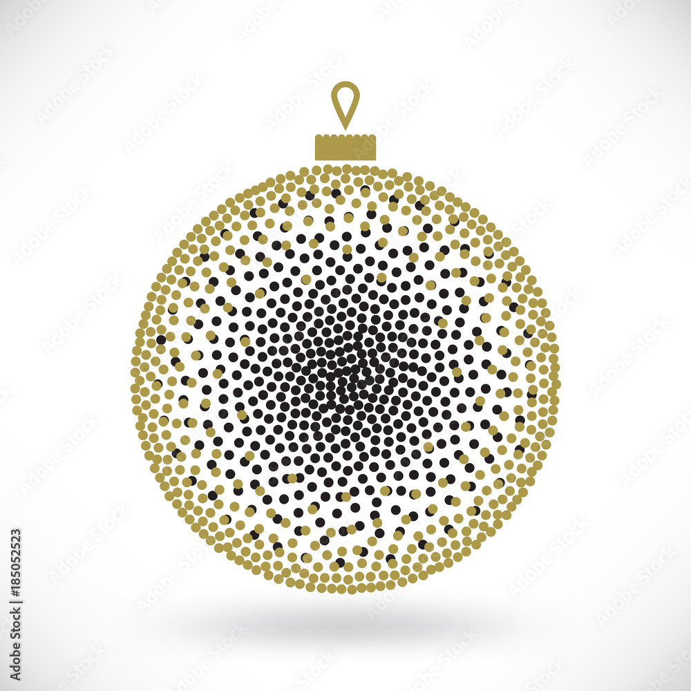 Christmas ball dotted vector background