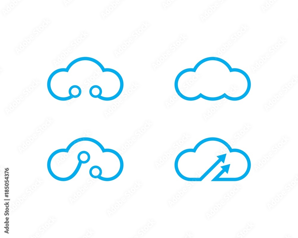 cloud technology vector logo template cloud technology vector logo template