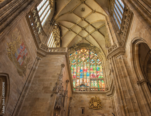 Windows of the Prague's Gothic jewel, St. Vitus Cathedral