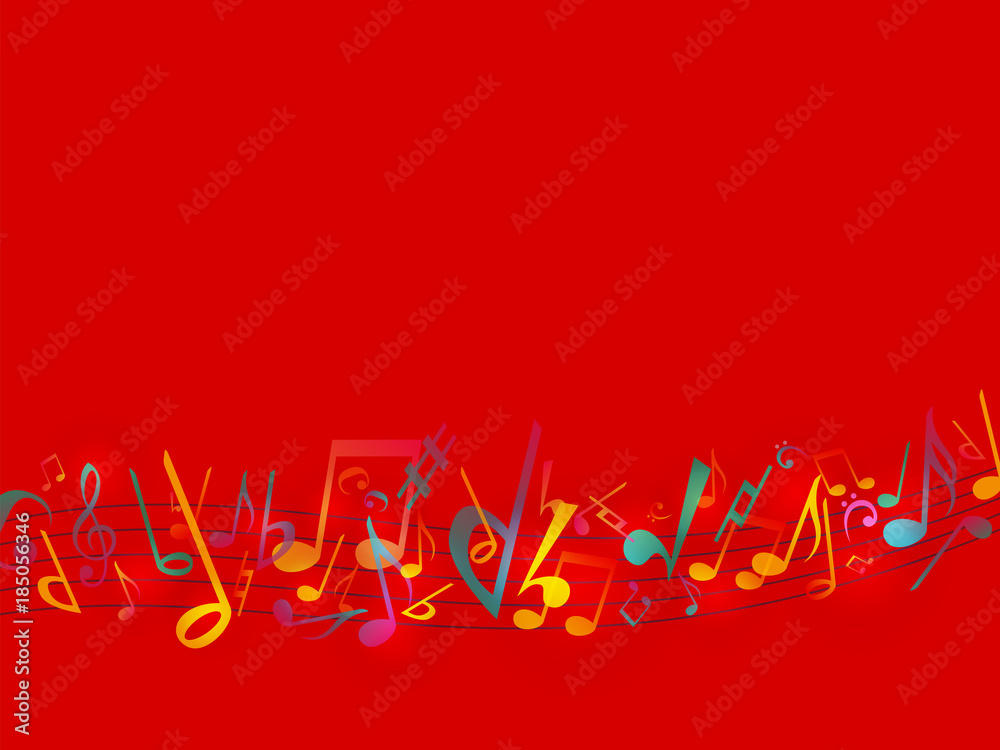 音楽ミュージック 背景イラストポスター赤 Stock Vector Adobe Stock