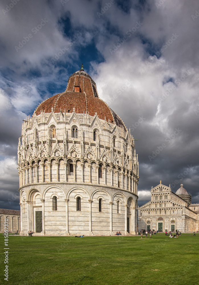 Pisa Baptistery in Square of Miracles in Pisa, Italy