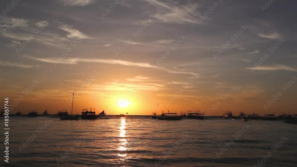 Beautiful sunset on Island Boracay, Philippines Beautiful sunset on Island Boracay, Philippines