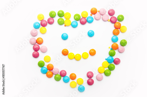 bright candy on white background