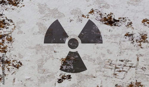 Картината върху платно Nuclear and radioactive symbol on grunge background