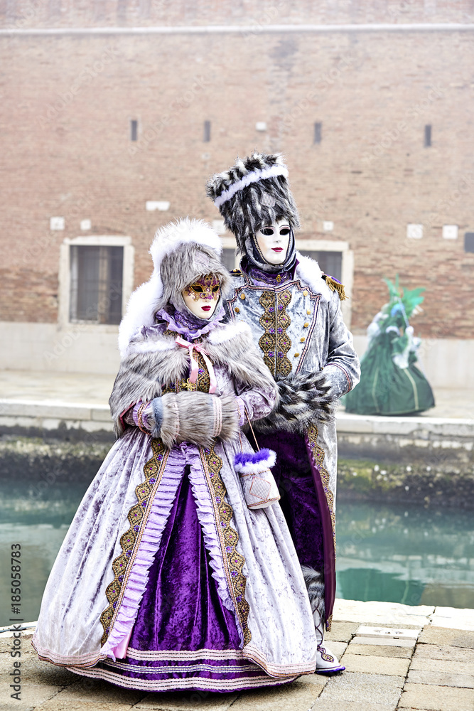 Venice carnival: 2017 . Hussar,  Carnival mask. Venice, Itali