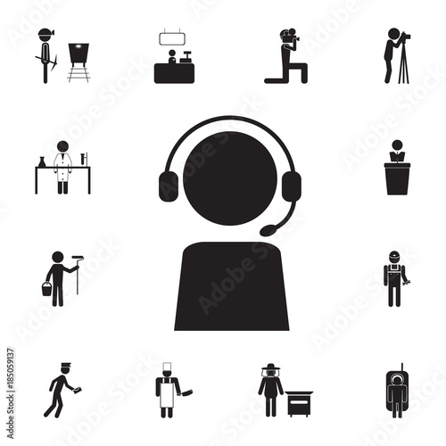 Customer Service, answers calls Icon. Set of professions disasters icons. Signs and symbols collection, simple icons for websites, web design, mobile app, info graphics
