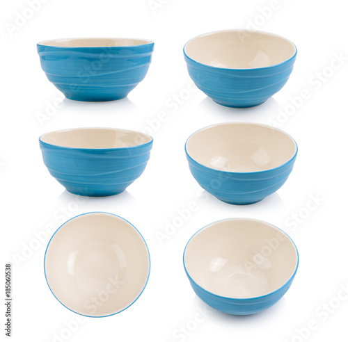 blue bowl on white background