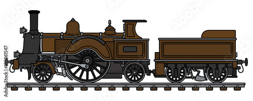 Vintage brown steam locomotive