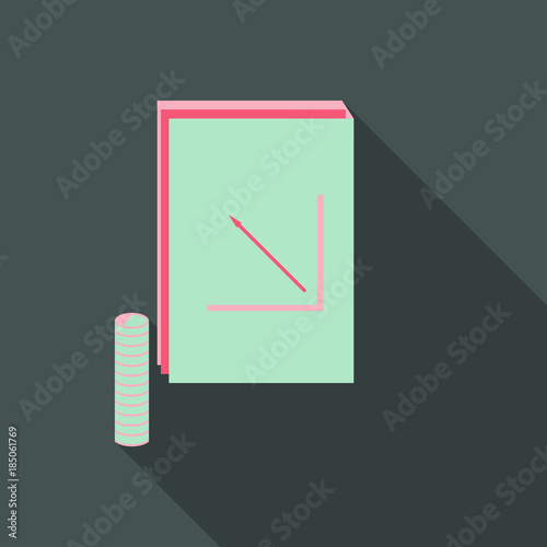 Money Folder icon. Vector illustration style is a flat icon money folder in color additional versions.