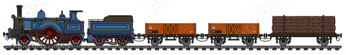 Vintage steam freight train