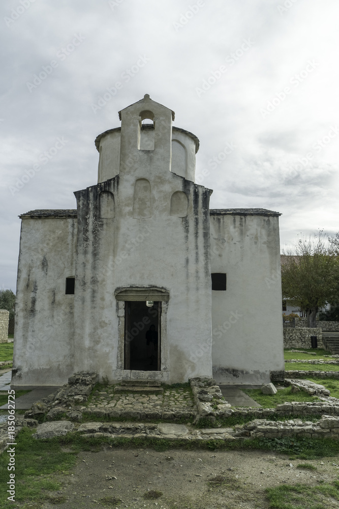 Ancient stone church in Sin, Croatia