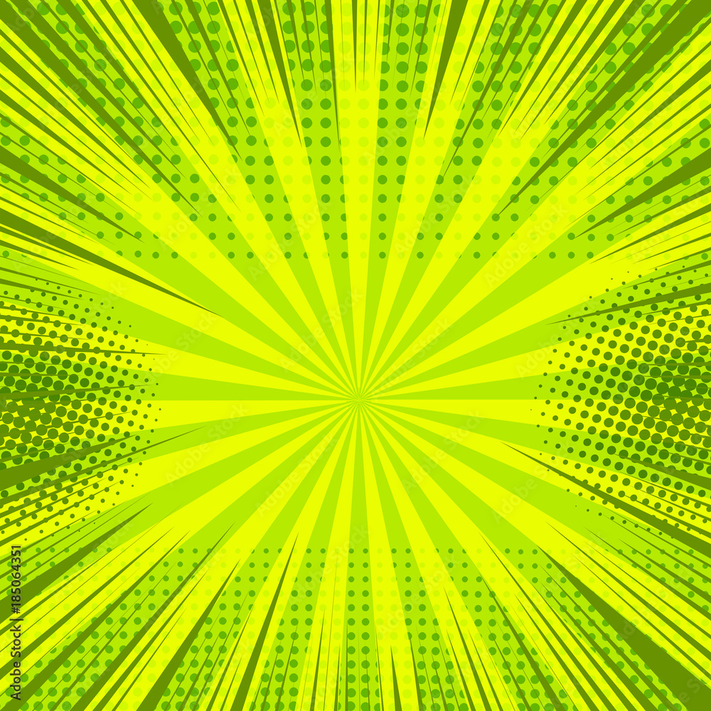 Obraz premium Comic book page green elegant template