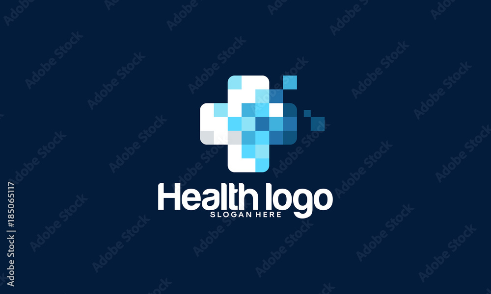 Health logo designs template, Medical logo in modern style vector - obrazy, fototapety, plakaty 