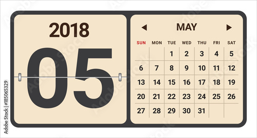 May 2018 calendar vector illustration
