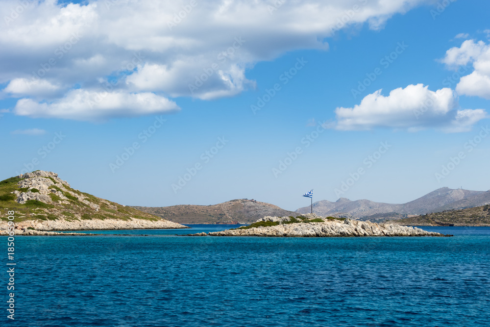 Fototapeta premium amazing scenery in a bay of Leros island 