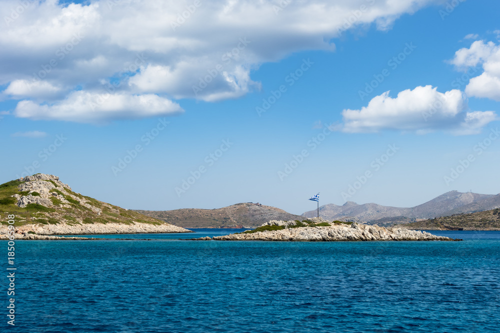 amazing scenery in a bay of Leros island  