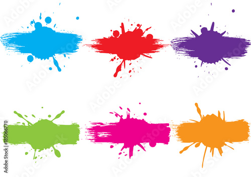 abstract vector splatter label set background. illustration vector design