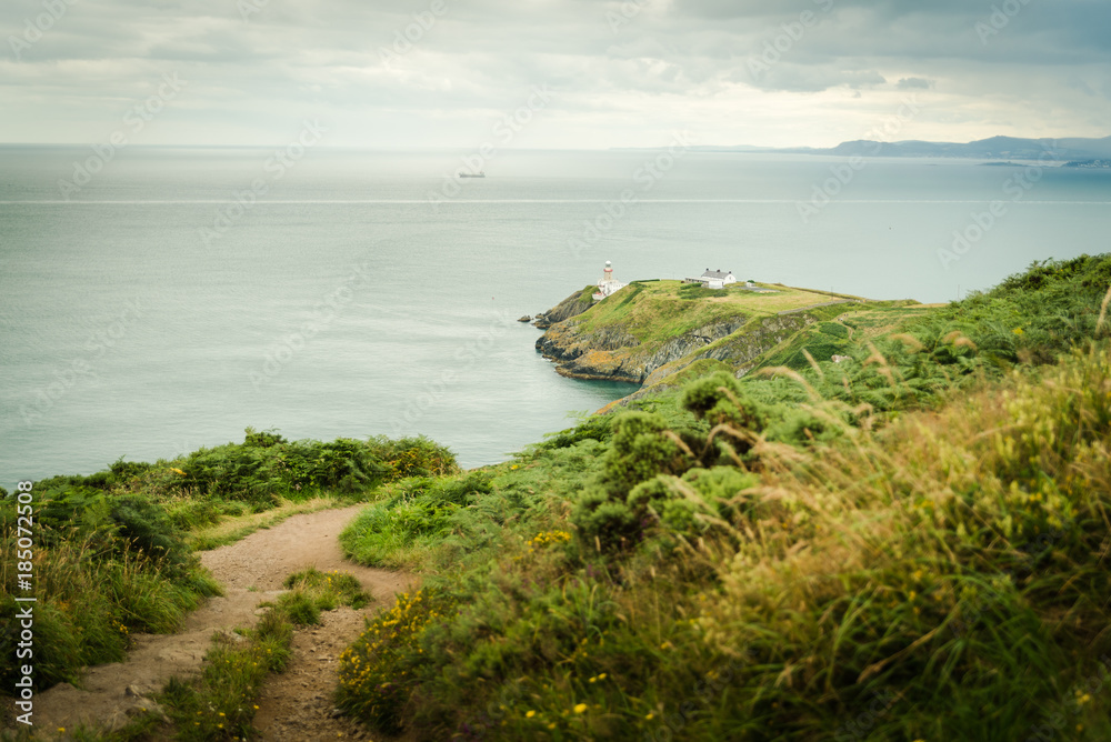 Landscape view near the coast in Ireland. 