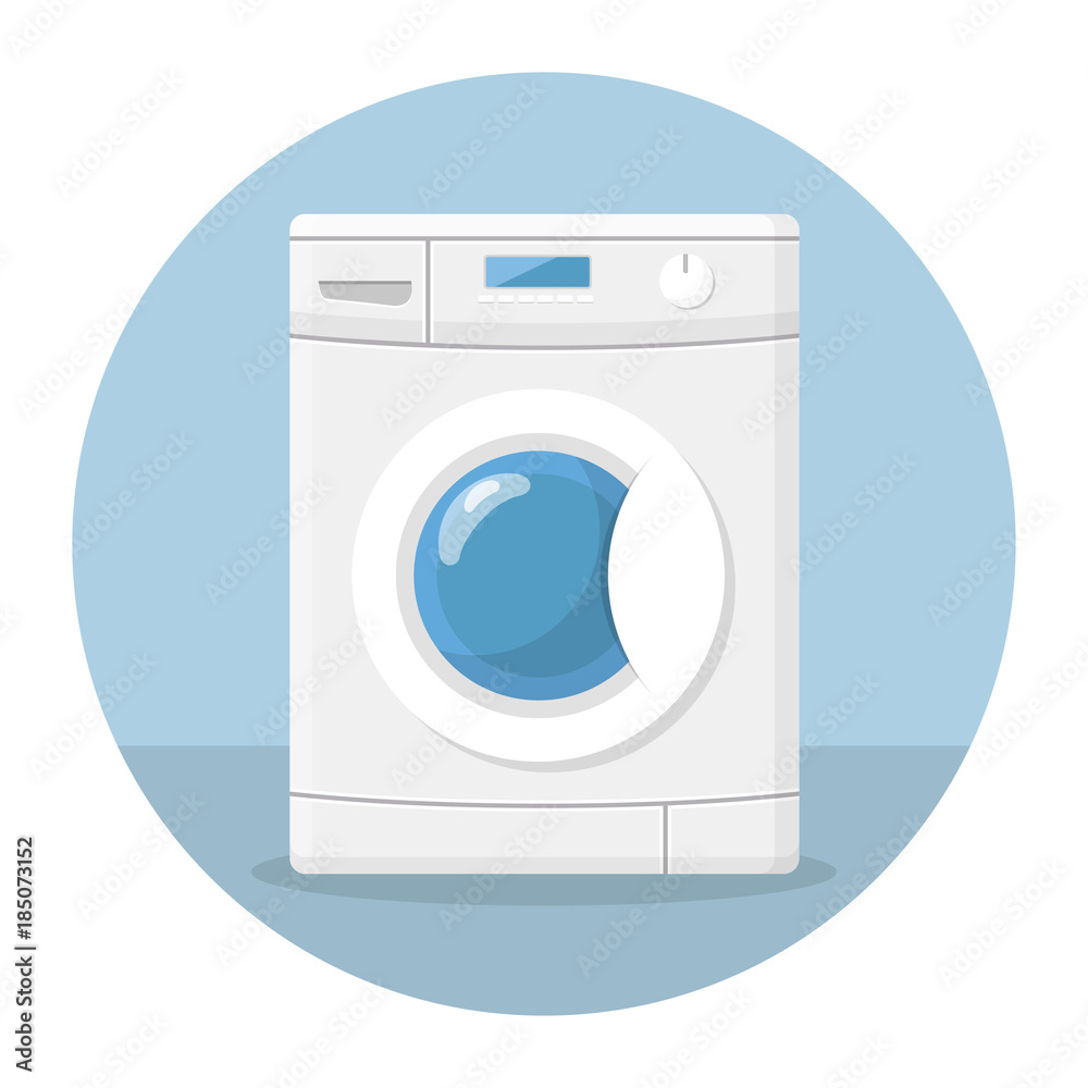 Waschmaschine Flat Design Icon