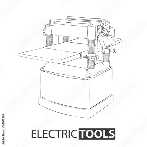 thicknesser machine on white