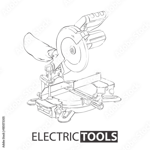 Hand drawn miter saw
