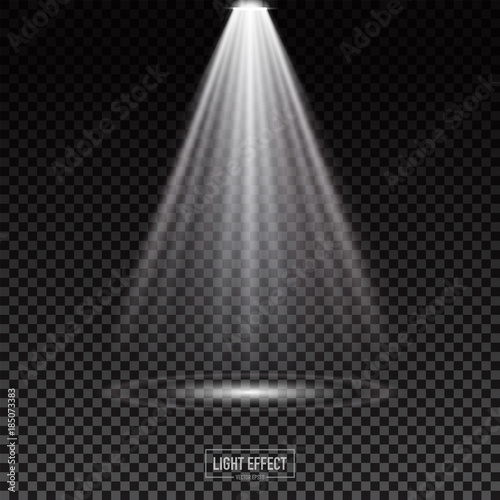 light effect on dark trasparent background vector illustration.