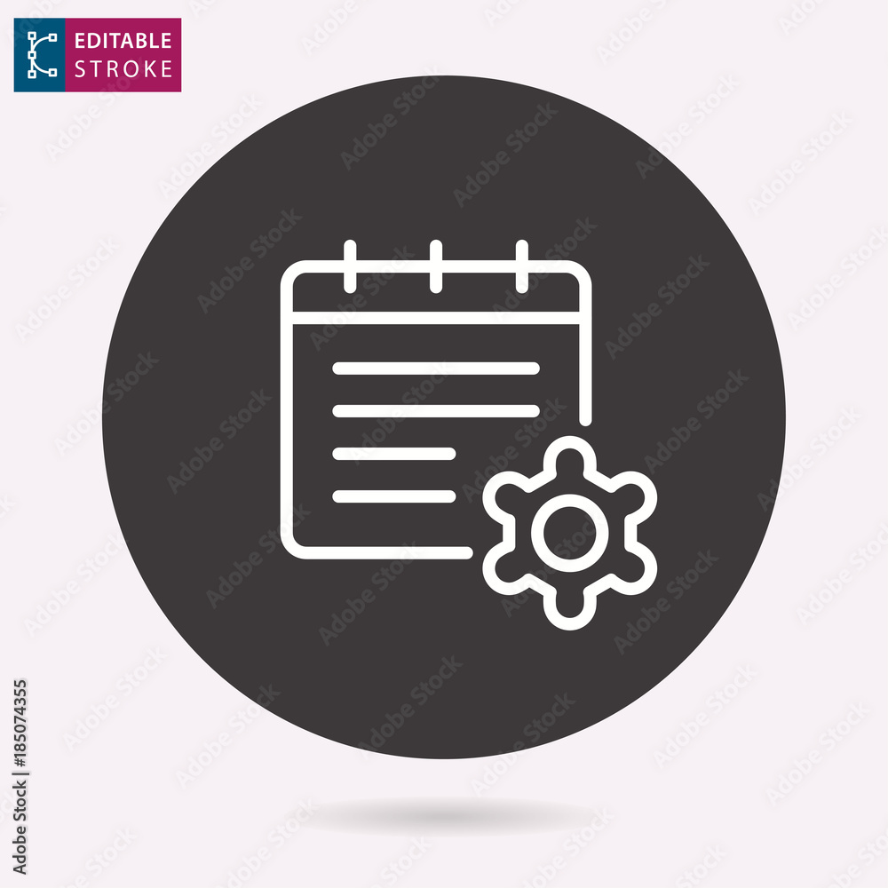 Settings line vector icon. Editable stroke.