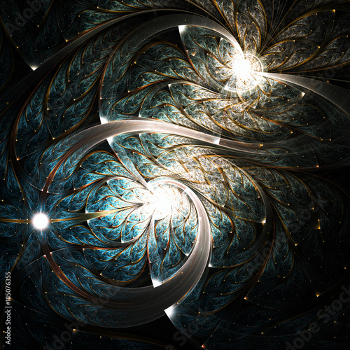 Dark fractal swirly pattern, digital artwork for creative graphic design