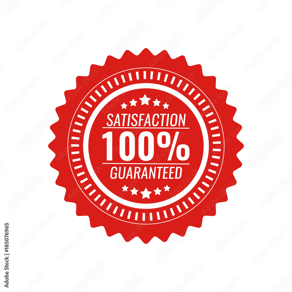 satisfaction guaranteed red circle seal stamp on white background. Illustration for design satisfaction guaranteed red circle seal stamp on white background. Illustration for design
