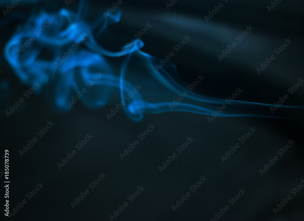 blue Smoke on black background , beautiful smoke,Fluffy Puffs of Smoke blue Smoke on black background , beautiful smoke,Fluffy Puffs of Smoke