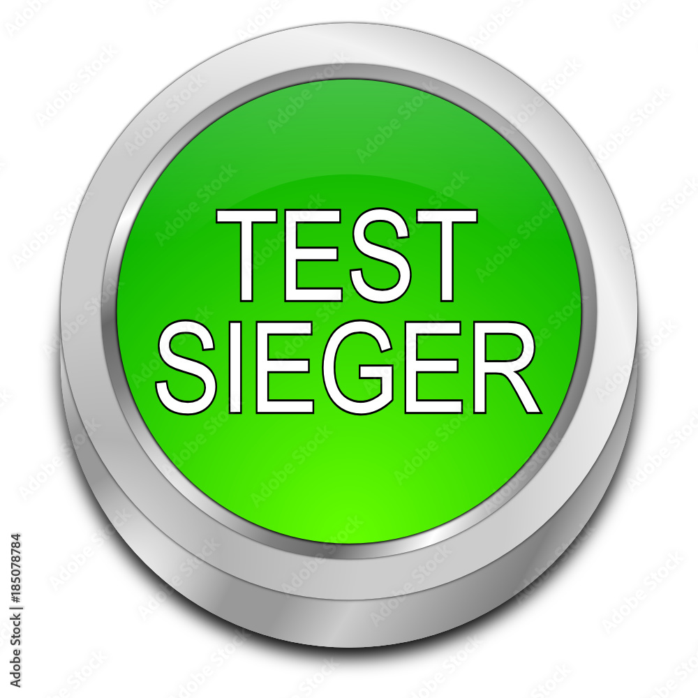 Test Winner button - in german - 3D illustration Test Winner button - in german - 3D illustration