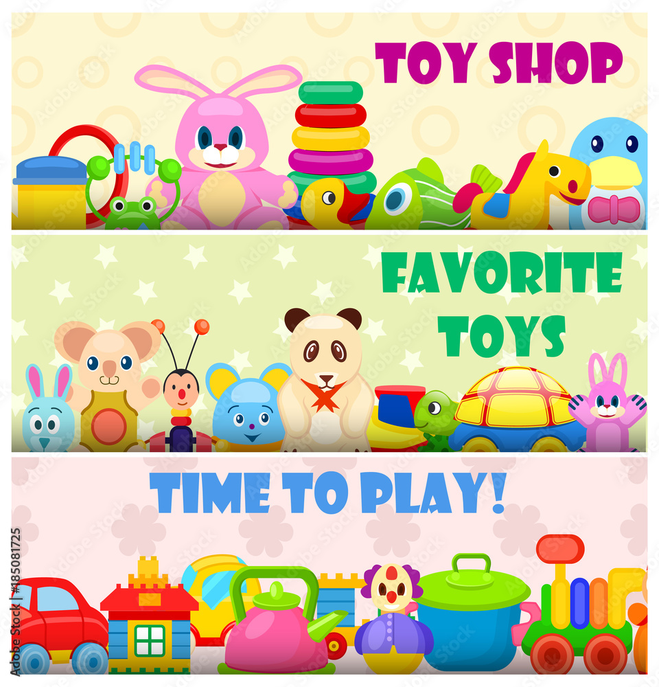 Obraz Time to Play with Favourite Toys Colorful Poster