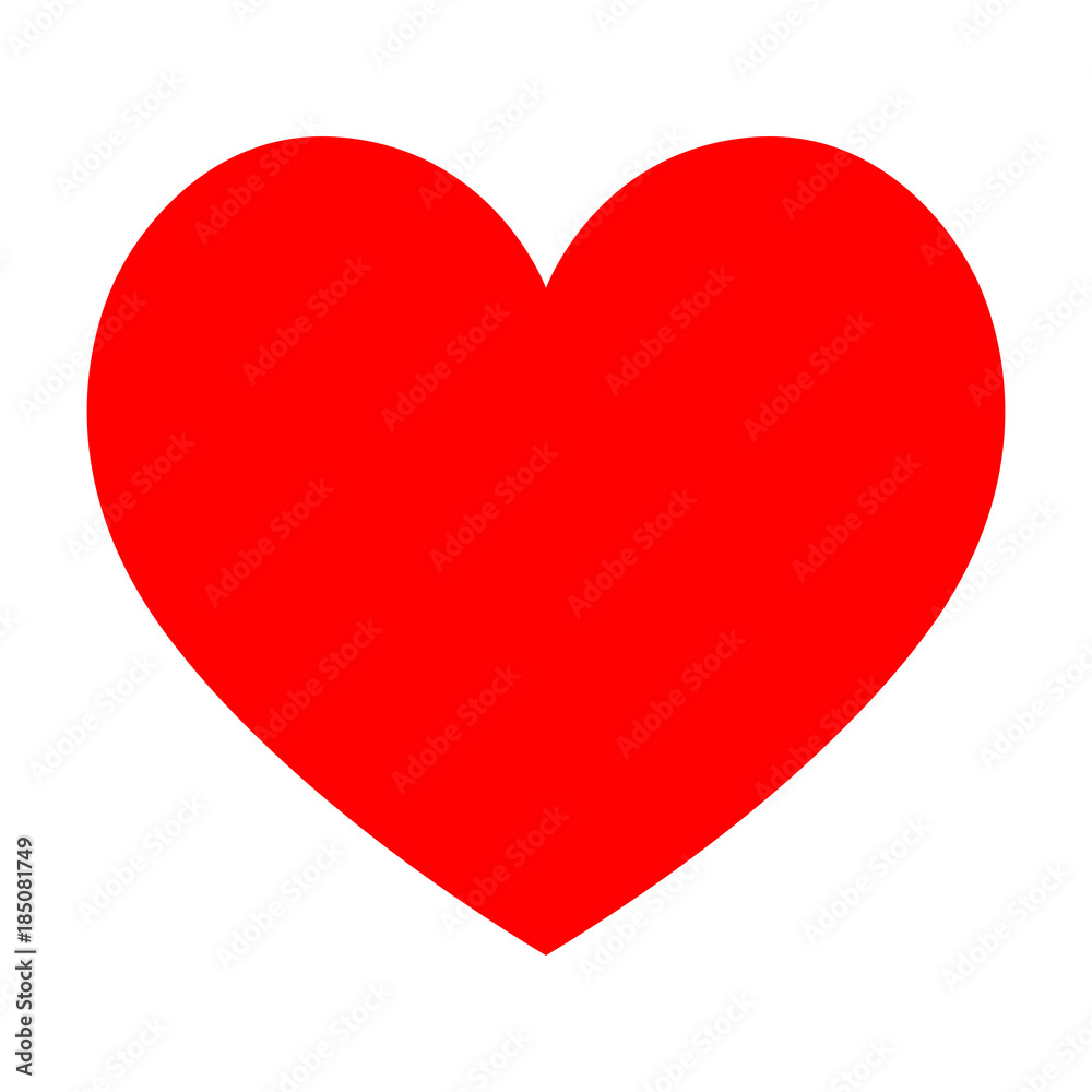 Red Heart icon vector flat illustration - obrazy, fototapety, plakaty 